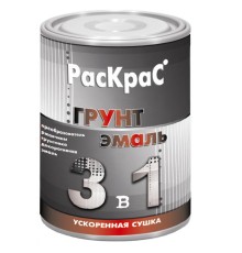 Грунт-эмаль РАСКРАС перламутровый св/серый 3в1 0.9кг КВИЛ RAL9022