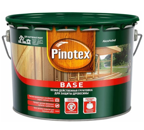 Грунт для защиты древесины Pinotex Base 10 л