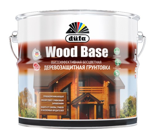 Грунт для защиты древесины Dufa Wood Base с биоцидом бесцветная 10 л.