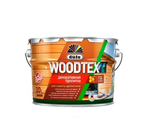 Пропитка декоративная для защиты древесины алкидная Dufa Woodtex орех 10 л.