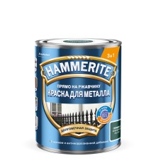 Краска для металлических поверхностей алкидная Hammerite гладкая зеленый мох RAL 6005 0,75 л.