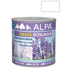 Эмаль универсальная Alpa Ecolaque полуматовая белая 0,5 л