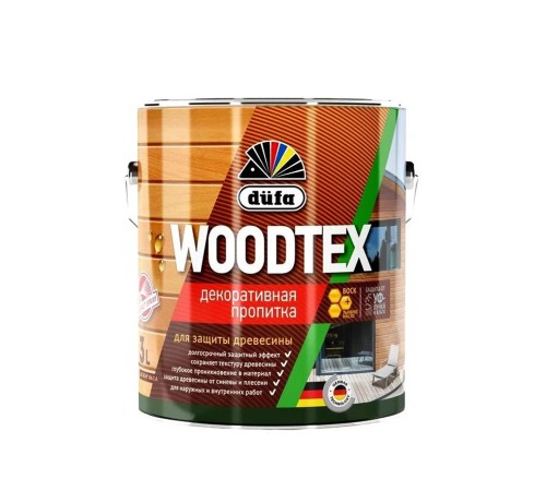 Пропитка декоративная для защиты древесины алкидная Dufa Woodtex белая 3 л.