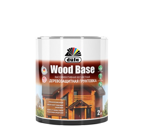 Грунт для защиты древесины Dufa Wood Base с биоцидом бесцветная 2 л.