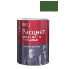 Эмаль ПФ-115 универсальная алкидная Расцвет глянцевая темно-зеленая 0,9кг