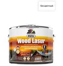 Пропитка лессирующая для защиты древесины Dufa Wood Lazur бесцветная 9 л