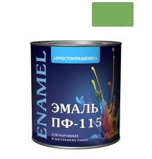 Эмаль ПФ-115 универсальная алкидная Простокрашено ярко-зеленая 1,9 кг.