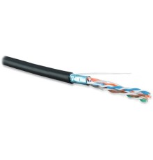 Витая пара экранированная F/UTP кат.5e 4x2x0,51 (24 AWG) LSZH нг(А)-HF Черная одножильная внешняя FUTP4-C5E-S24-OUT-LSZH-BK-500 Hyperline