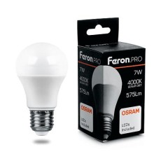 Лампа светодиодная  11Вт E27 A60 4000К 940Лм матовая 230В Груша LED OSRAM 38030 Feron Pro