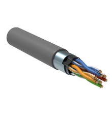 Кабель витая пара экранированная F/UTP кат.5e 4x2x0,45 (24 AWG) PVC Серая одножильная внутренняя BC1-C5E04-311-305-G GENERICA