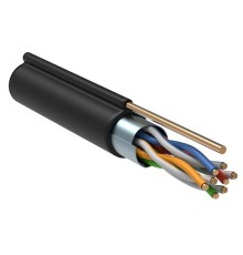 Витая пара экранированная F/UTP кат.5e 4x2x0,51 (24 AWG) LDPE Черная одножильная внешняя (трос) LC3-C5E04-359 ITK