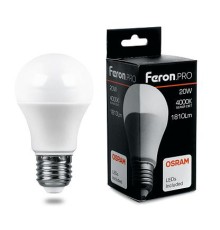 Лампа светодиодная  20Вт E27 A65 2700К 1740Лм матовая 230В Груша LED OSRAM 38041 Feron Pro