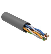 Витая пара неэкранированная U/UTP кат.5e 4x2x0,51 (24 AWG) LSZH нг(А)-HF Серая одножильная внутренняя LC1-C5E04-121 ITK