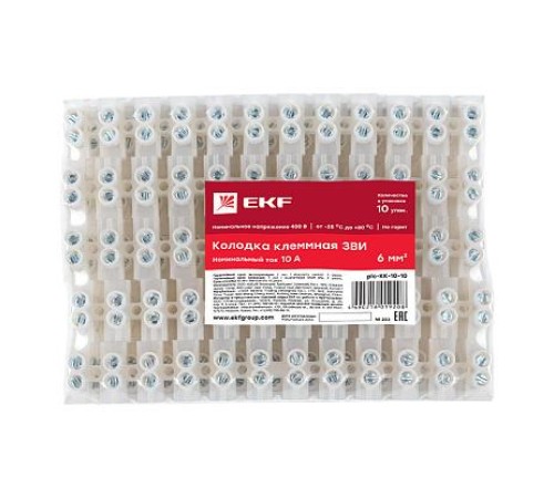 колодка клеммная 10 mm 10А (plc-KK-10-10) EKF