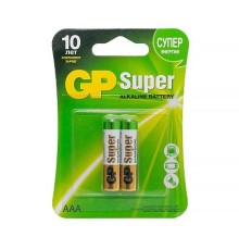 Батарейки алкалиновые GP Super Alkaline 24А ААA-2 шт. на блистере