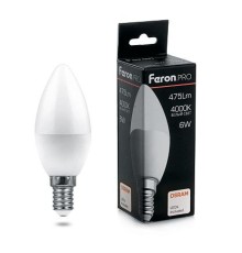 Лампа светодиодная  9Вт E14 C37 2700К 730Лм матовая 230В Свеча LED OSRAM 38059 Feron Pro