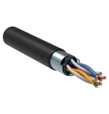 Витая пара экранированная F/UTP кат.5e 4x2x0,51 (24 AWG) LDPE Черная одножильная внешняя LC3-C5E04-339 ITK