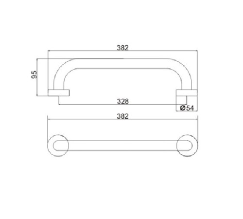 Поручень для ванны прямой 35 см. POTATO P3518