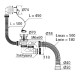 Универсальный сифон для ванн с нержавеющей чашей и гофротрубой L500 1½ х40/50 от VIRPLAST с доставкой по России