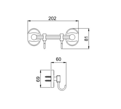 Держатель полотенец 2 кр. POTATO P2914-2