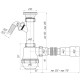 Сифон Ани Грот 1 1/2*40 с отверстием со средней магистралью и гофрированным переходником 40*40/50 (А1015) с доставкой по России