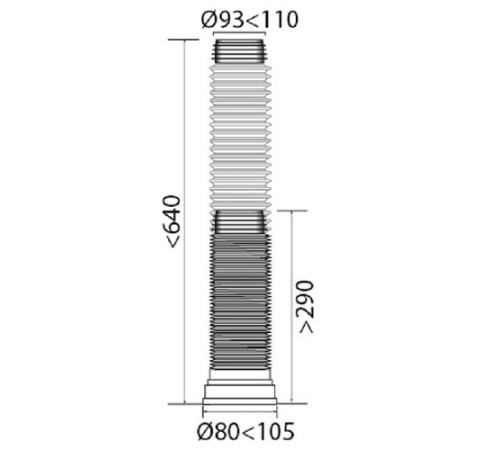 Гофрированная армированная труба для унитаза L290-640мм Ø110 мм VIRPLAST с доставкой по России
