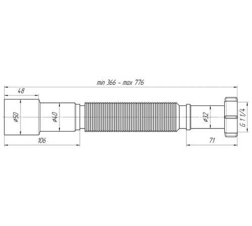 Гибкая труба 1 1/4*40/50 (К206)