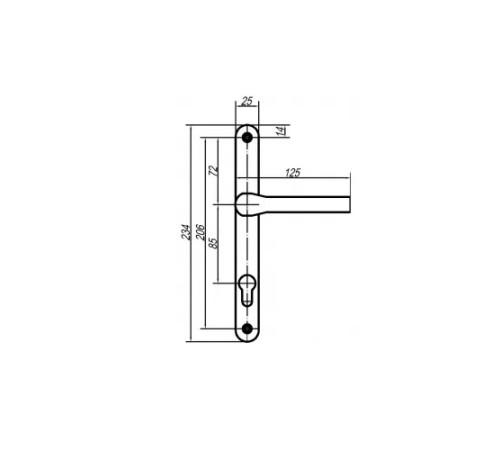 Ручки для узкопрофильных дверей FURAL 85.70.25.02.8017 коричневая с пружиной 85 мм (выведен заводом) с доставкой по России