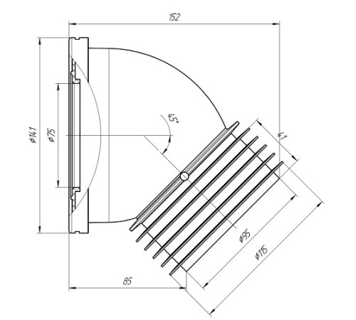 Труба фановая 110*45 короткая (W4228)