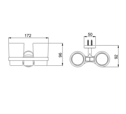 Стакан двойной стекло настенный POTATO P2908