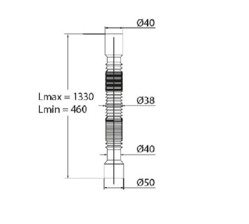 Гибкая труба МИНИ Элит удлиненная L1200мм Ø40/50 от VIRPLAST с доставкой по России