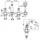 Винтажный смеситель для ванны на 4 выхода бронзовый модель LM2841В с доставкой по России
