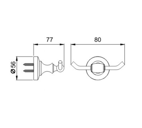 Крючок двойной бронз POTATO P2605-2***