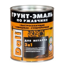 Эмаль по ржавчине DALI серебристый алюминий RAL 9006, 2л, Рогнеда