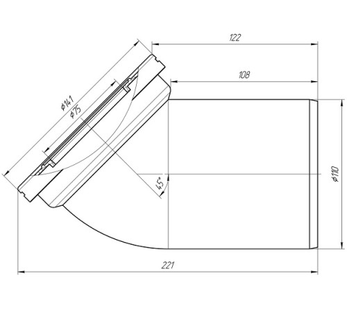 Труба фановая 110*45º (W4220)