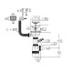Сифон Элит с нерж. чашкой Ø114мм, прямоуг. перелив, гофротруба L800мм 3 1/2 VIRPLAST