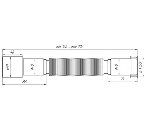 Гибкая труба 1 1/2*40/50 (К106)