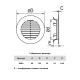 Решетка вентиляционная RKL с фланцем D100 и распорками D125 из пластика ERA с доставкой по России