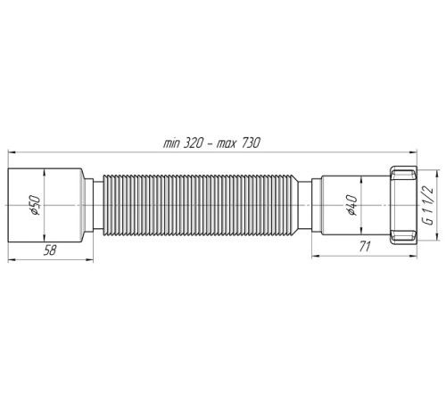 Гибкая труба 1 1/2*50 (К105)