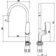 Смеситель для кухни с высоким поворотным изливом Бронкс LM3705BL черный с доставкой по России