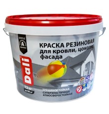 Краска резиновая для кровли, цоколя, фасада DALI терракотовый 12 кг Рогнеда